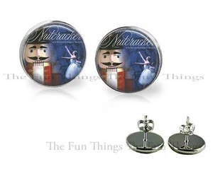 Pendientes de tachuelas de vidrio cascanueces de 18 mm hechos a mano pendientes destacados recuerdos - Imagen 1 de 1