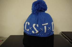 Can't Stop the Crooks Men's Knit Hat Beanie Pom Black/Blue Brand new One Size - Picture 1 of 3