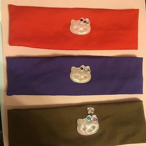 (4) Hello Kitty Stretch Nylon Headband - Purple, Red, Lime Green & Brown - Picture 1 of 2