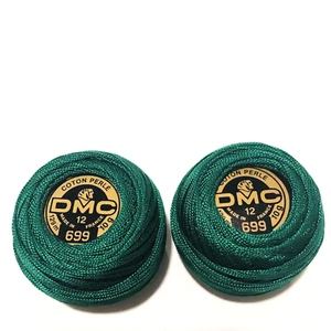 DMC Coton Perle Thread Size 12 Color 699 Green 10g France Made Cotton Lot of 2 - Picture 1 of 7