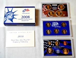 US Mint 2008 Proof Set -14 Coins with COA and OGP; State Quarters, President $1 - Picture 1 of 1
