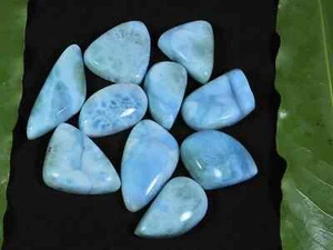 12X20-12X33MM Natural Larimar Pectolite Fancy Cabochon Loose Gemstone 10Pcs P252 - Picture 1 of 9