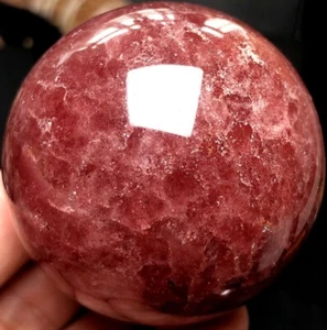 223g 53mm Natural Attractive RED strawberry crystal polishing ball spheres q983 - Picture 1 of 9