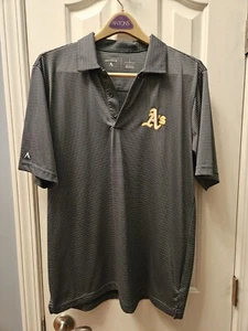 Antigua Men's Cutter & Buck Black Oakland Athletics Forge Pencil Stripe Large - Picture 1 of 3