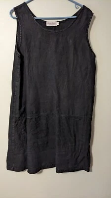 Nannie Mix Sell's Florida Linen Black Shift M Large Pockets - Imagem 1 de 4