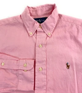 Ralph Lauren Polo Men Classic Fit Flesh Pony Pink Cotton Dress Shirt 15 32/33 - Picture 1 of 9
