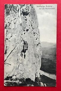 AK ZIRL in Tirol um 1907 Kletterer an Felsen Martinswand Karwendel  ( 123654