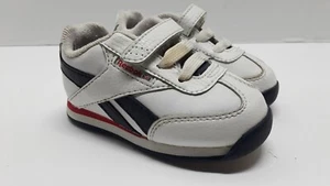Reebok Leather Toddler's Tennis Shoes White Blue Size 4.5 Sneakers - Picture 1 of 10