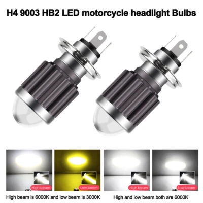 H4 LED Moto H6 BA20D Motorcycle Headlight Bulb Kit HID Hi/Low Beam Super Bright - Image 1 of 4