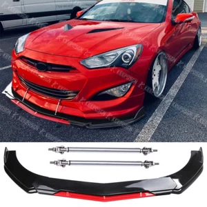 Alerón divisor de labios parachoques delantero + varillas de puntal A para Hyundai Genesis Coupé Sedán - Imagen 1 de 12
