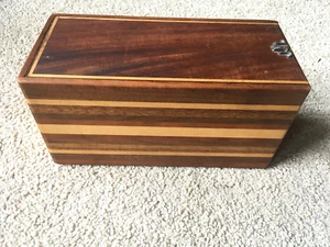 Vintage Handmade Wooden Box with Lid Hardwood - Storage Stash - Picture 1 of 7