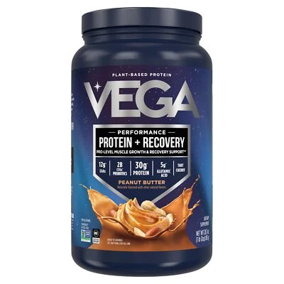 Proteína deportiva Vega Premium mantequilla de maní proteína en polvo vegana no transgénica gluten... Foto 1 de 4