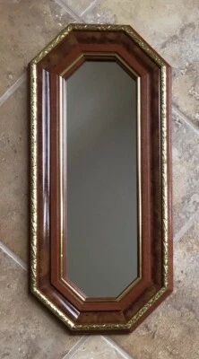 Vintage Farmhouse Home Interiors Wooden Wall Mirror 18.5" X 8.5" - Hangs 2 Ways - Image 1 of 4