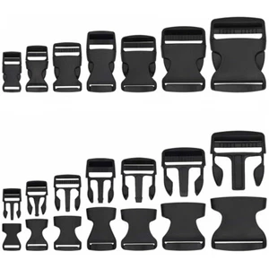 Fibbie sgancio laterale in plastica Delrin nera clip fibbia 10 mm - 50 mm - Foto 1 di 5