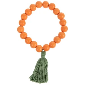 10" Holz Orange Perlen Quasten Ostern Halloween abgestuft Tablett Dekor - Bild 1 von 1