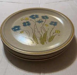 (4) Vtg Hearthside Garden Festival Highland Flowers Stoneware Dinner Plate 10.5” - Picture 1 of 5