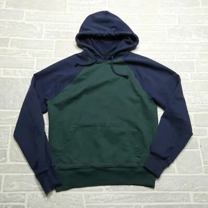 J Crew Authentic Fleece Hoodie Damen M grün blau Baumwolle Frottee Raglanärmel - Bild 1 von 7