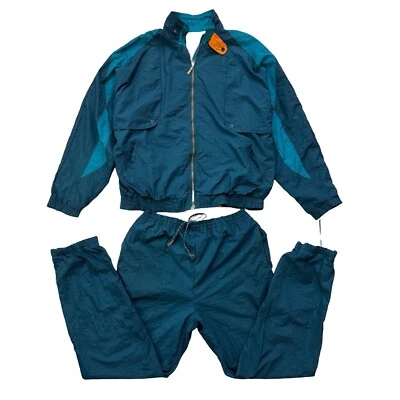 Vintage 80s PUMA Pattern Tracksuit Mens Size L Windbreaker Set Retro Streetwear - Image 1 of 4