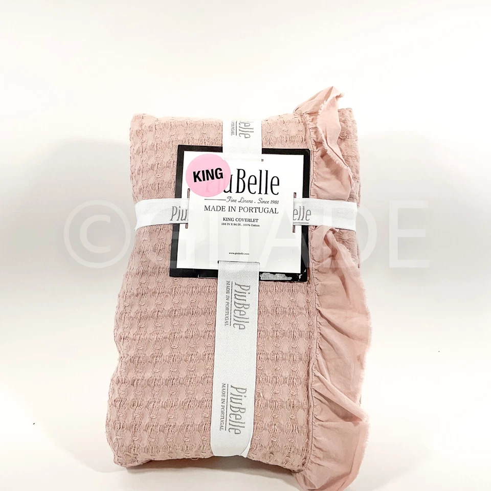 Colcha PiuBelle Portugal KING 100% Algodón Texturizada Rosa Nueva Foto 1 de 4