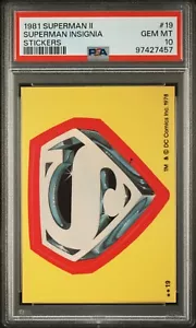 1981 Topps Superman II #19 Insignia Reeve Sticker Gem Mint PSA 10 POP 2 Rare DC - Picture 1 of 2