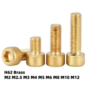 Messing Zylinderschrauben Innensechskantschrauben DIN 912 M2 M2,5 M3 M4 - M12 - Bild 1 von 21