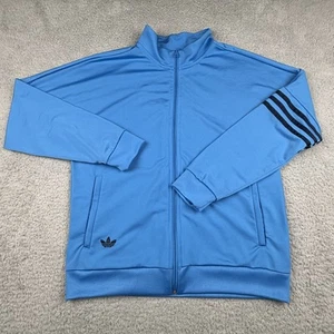 Adidas Track Jacket Youth Large Blue Originals Full Zip Trefoil Three Stripes - Picture 1 of 16