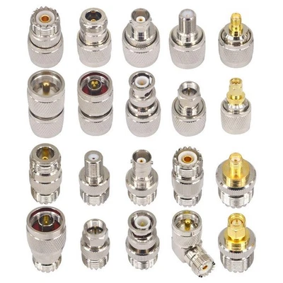Boobrie 20PCS RF Coaxial Adapter Kit UHF SO239 PL259 BNC N SMA F Male Female - Image 1 of 4