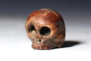 Japan Antique wooden skeleton Ojime bead inro netsuke sagemono rare Edo Original - Picture 1 of 6