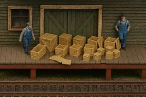 13 cajas de envío - detalles muy realistas para tu diseño de tren modelo a escala HO - Imagen 1 de 4