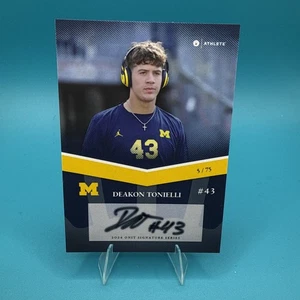 Deakon Tonielli 2024 Onit Athlete Michigan Wolverines Auto #32/75 - Picture 1 of 2