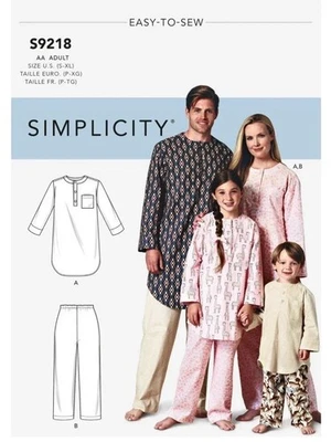 Simplicity 9218 Sewing Pattern Adult Pajamas Pants loungewear Size S XL cut - Image 1 of 4