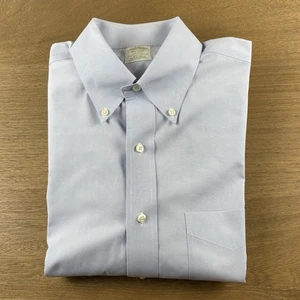 Brooks Brothers Solid Blue Milano OCBD Oxford Button Shirt Men’s M 15 1/2 34 - Picture 1 of 7