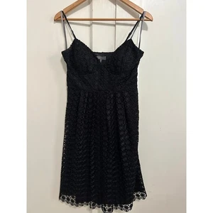 Vestido Solero Kristin Davis Cóctel Talla 4 Negro Encaje Superpuesto Vibraciones Góticas - Imagen 1 de 7