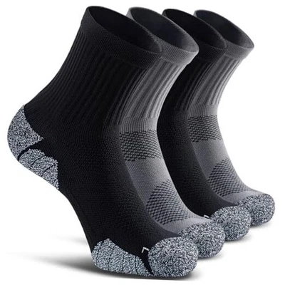  Calcetines deportivos de compresión acolchados para hombre grandes 4 pares (negro 2, gris 2) Foto 1 de 4