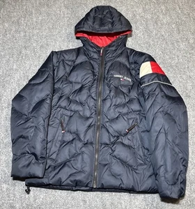 De Colección Tommy Hilfiger Tommy Jeans Chaqueta Puffer Relleno Azul Marino Rojo Chaqueta de Invierno - Imagen 1 de 16