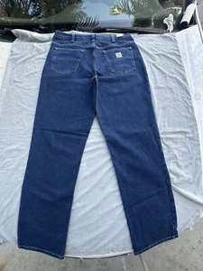 Lot 2 Carhartt Blue Jeans 36x32 Modern Fit 68% Cotton 32% Poly. Stretch Denim. - Picture 1 of 11