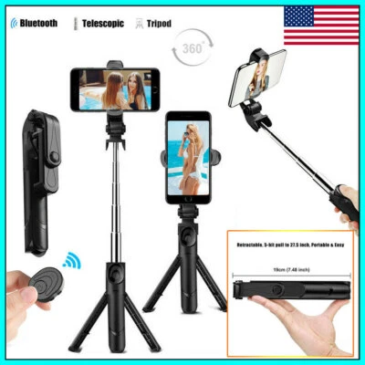 Universal 39-inch Selfie Stick Tripod Stand for Cell Phone with Bluetooth Remote - Image 1 of 4
