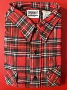 Vintage 60s 70s NOS NWOT Five Brother USA Union Made Flannel Shirt Work 3XL - 19 - Picture 1 of 4