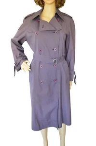 Vintage London Fog Purple Womens Trench Coat Size 10 Petite Retro Coquette Class - Picture 1 of 11