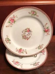 Set of 2 Nippon Porcelain Small Plates Hand Painted Floral 7.50" - Picture 1 of 6