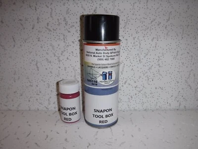 ***2oz Touch Up paint w/ brush & Spray Can gloss Paint for Snap-on Tool Box Red - Image 1 of 3