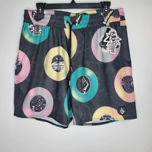 Volcom Mens Boardshorts Multi Color Entertainment Stoneys Trunk 17 SZ M Stretch - Picture 1 of 17