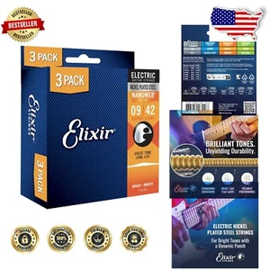 Nickel-Plated Electric Guitar Strings, Super Light Gauge .009-.042, 3 Pack Offer - Picture 1 of 8