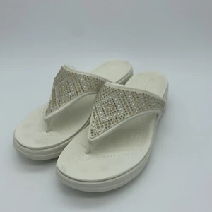 Crocs Monterey Platform Sandals Womens W 9 Gold & Silver Glitter Wedge Slip On - Picture 1 of 20