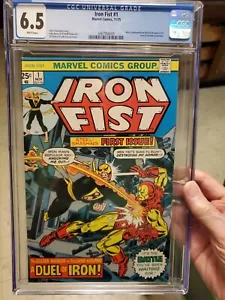 IRON FIST #1 PRIMA SERIE SOLO CGC 6,5 PAGINE BIANCHE 1975 BYRNE KANE - Foto 1 di 3