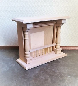 Dollhouse Miniature Fireplace Large DIY 1:12 Scale Furniture Unfinished Wood - Picture 1 of 4