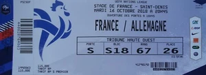 TICKET Nation League 16.10.2018 Frankreich France - Deutschland Germany  - Bild 1 von 1