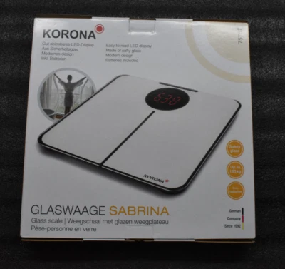 KORONA SABRINA Personenwaage XXL-Display Tragkraft 180 kg Sicherheitsglas