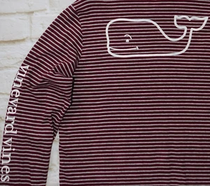 VINEYARD VINES ―Boys XL (18)― Maroon/Burgundy Stripe Pullover Hoodie Sweatshirt - Picture 1 of 5