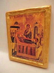 The Dormition of Theotokos Mary Rare Greek Eastern Orthodox Icon Religious Art - Picture 1 of 9